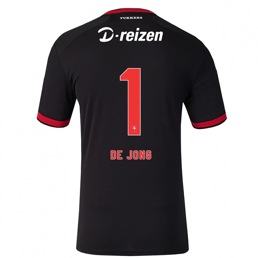 Danxen Børn Danielle De Jong #1 Rød Hvid Sort Udebane Spillertrøjer 2026/27 Trøje T-Shirt