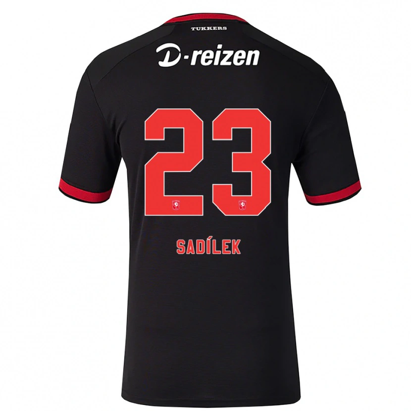 Danxen Børn Michal Sadilek #23 Rød Hvid Sort Udebane Spillertrøjer 2026/27 Trøje T-Shirt
