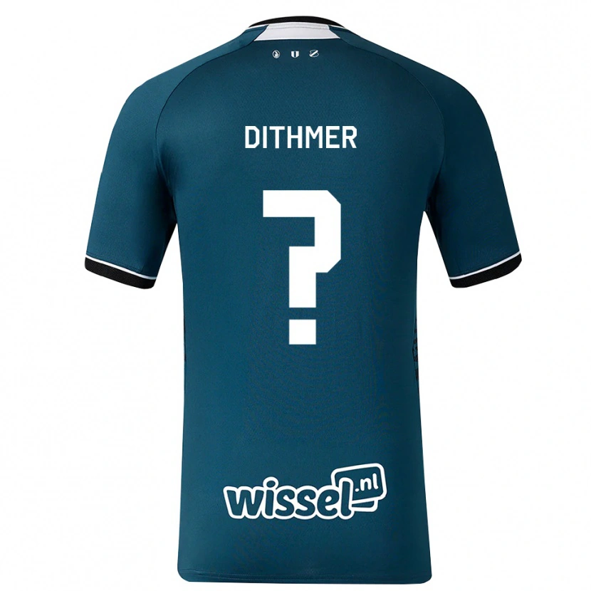 Danxen Børn Andreas Dithmer #0 Mørkskifergrå Hvid Udebane Spillertrøjer 2026/27 Trøje T-Shirt