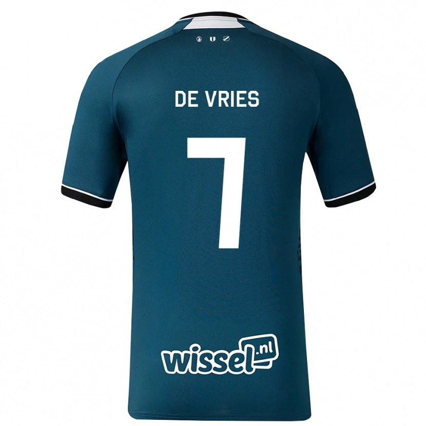 Danxen Børn Miles De Vries #7 Mørkskifergrå Hvid Udebane Spillertrøjer 2026/27 Trøje T-Shirt