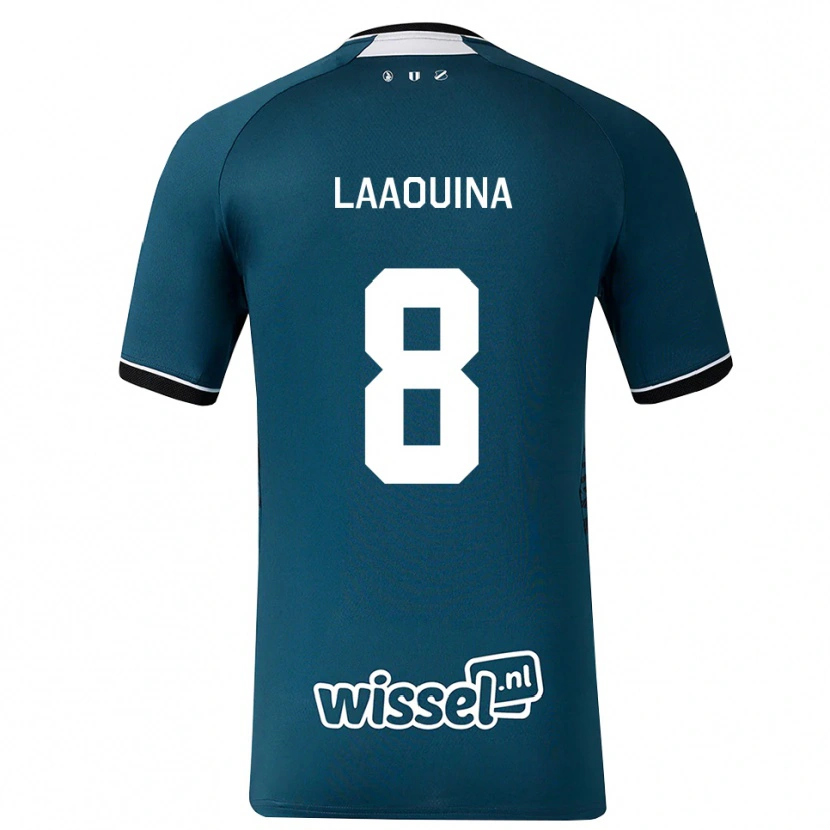 Danxen Børn Driss Laaouina #8 Mørkskifergrå Hvid Udebane Spillertrøjer 2026/27 Trøje T-Shirt
