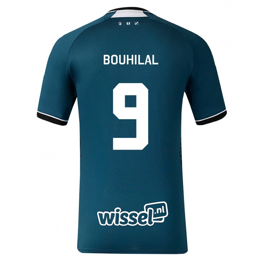 Danxen Børn Mohammed Bouhilal #9 Mørkskifergrå Hvid Udebane Spillertrøjer 2026/27 Trøje T-Shirt