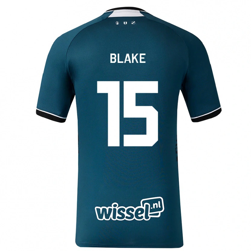 Danxen Børn Adrian Blake #15 Mørkskifergrå Hvid Udebane Spillertrøjer 2026/27 Trøje T-Shirt