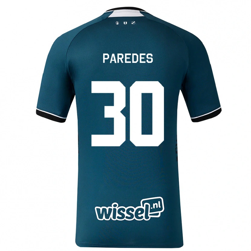 Danxen Børn Kevin Paredes #30 Mørkskifergrå Hvid Udebane Spillertrøjer 2026/27 Trøje T-Shirt