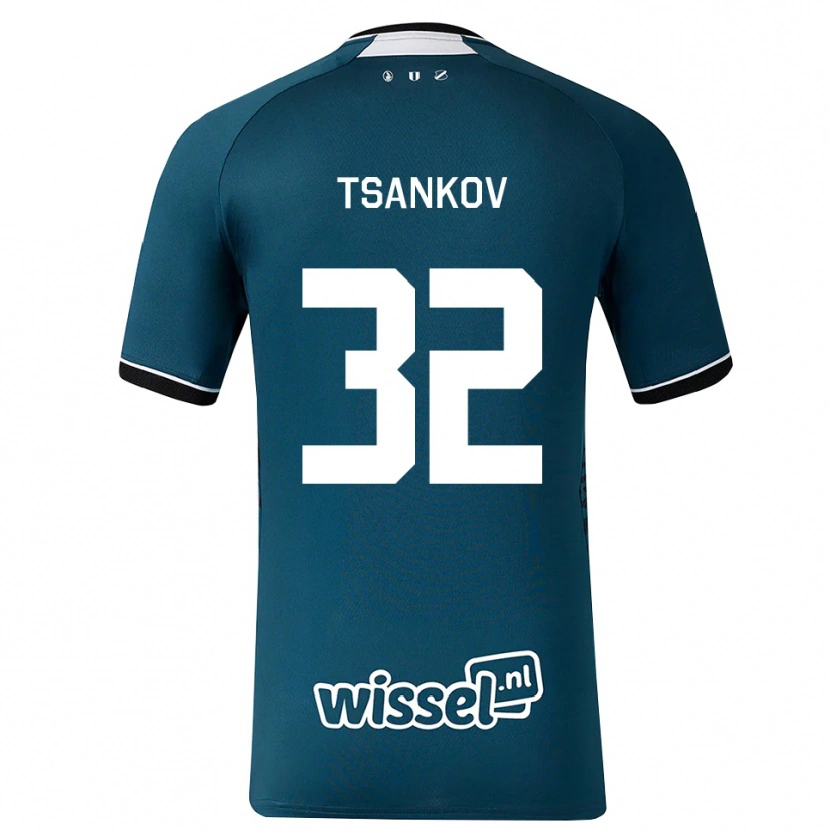 Danxen Børn Martin Tsankov #32 Mørkskifergrå Hvid Udebane Spillertrøjer 2026/27 Trøje T-Shirt