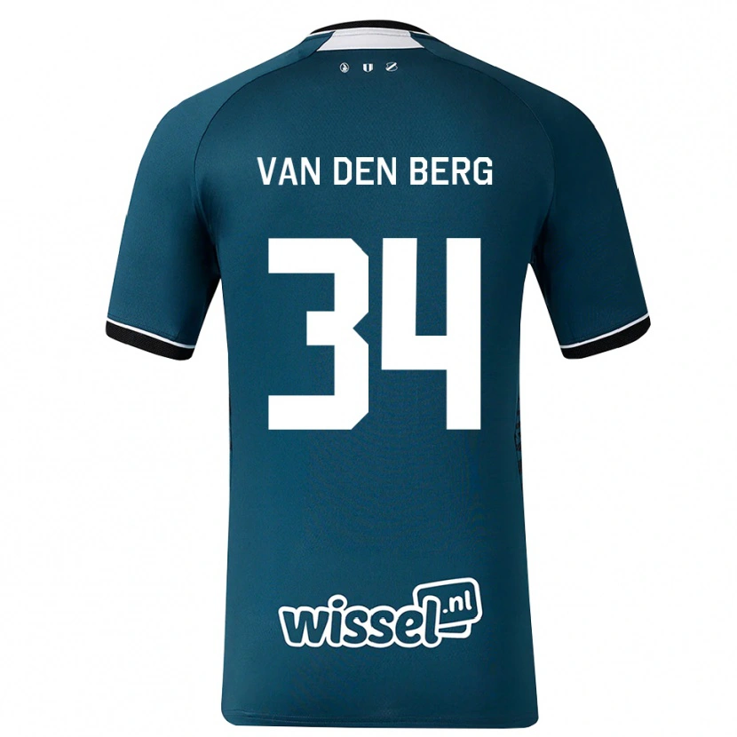 Danxen Børn Davy Van Den Berg #34 Mørkskifergrå Hvid Udebane Spillertrøjer 2026/27 Trøje T-Shirt