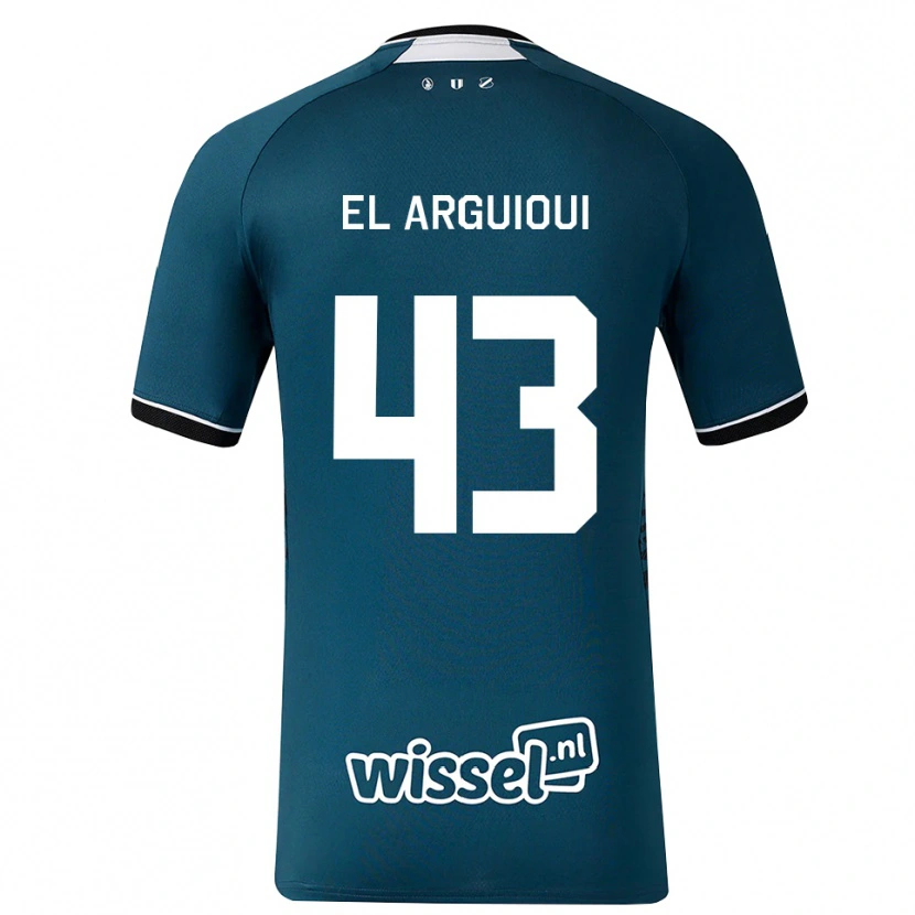 Danxen Børn Rafik El Arguioui #43 Mørkskifergrå Hvid Udebane Spillertrøjer 2026/27 Trøje T-Shirt