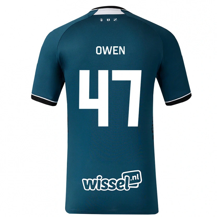 Danxen Børn Emmanuel Chigozie Owen #47 Mørkskifergrå Hvid Udebane Spillertrøjer 2026/27 Trøje T-Shirt