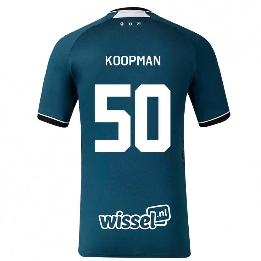 Danxen Børn Kyra Koopman #50 Mørkskifergrå Hvid Udebane Spillertrøjer 2026/27 Trøje T-Shirt