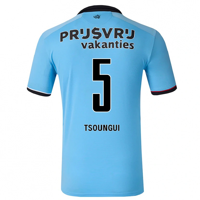 Danxen Børn Antef Tsoungui #5 Dybhimmelblå Sort Rød Udebane Spillertrøjer 2026/27 Trøje T-Shirt