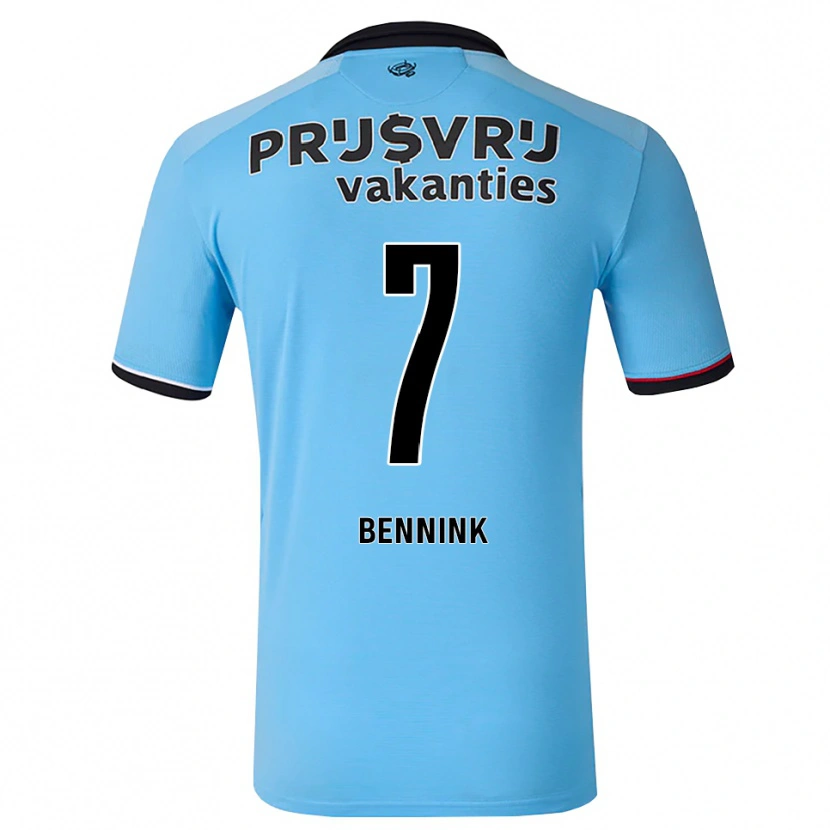 Danxen Børn Maxime Bennink #7 Dybhimmelblå Sort Rød Udebane Spillertrøjer 2026/27 Trøje T-Shirt