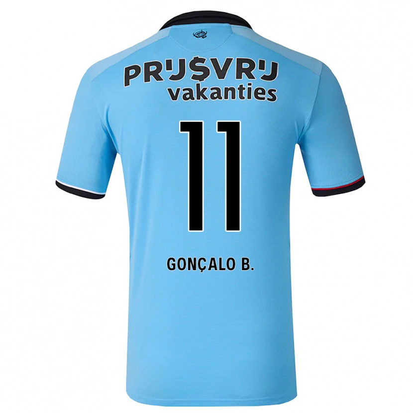 Danxen Børn Gonçalo Borges #11 Dybhimmelblå Sort Rød Udebane Spillertrøjer 2026/27 Trøje T-Shirt