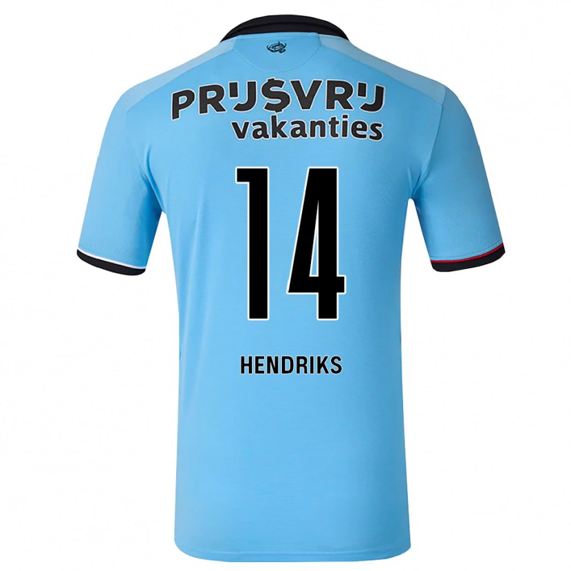 Danxen Børn Kim Hendriks #14 Dybhimmelblå Sort Rød Udebane Spillertrøjer 2026/27 Trøje T-Shirt