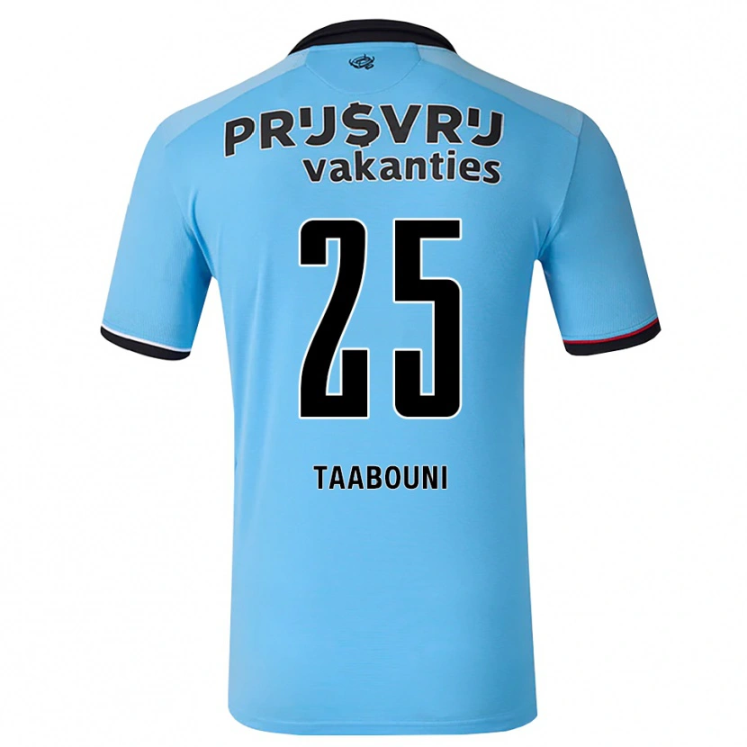 Danxen Børn Mohamed Taabouni #25 Dybhimmelblå Sort Rød Udebane Spillertrøjer 2026/27 Trøje T-Shirt