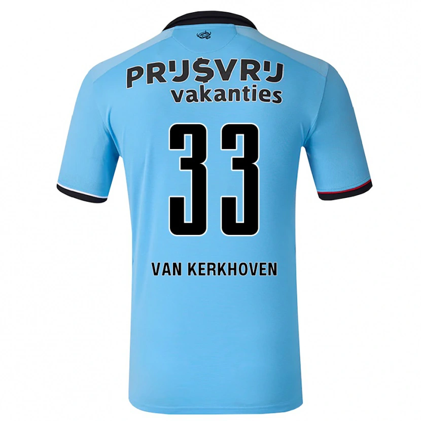 Danxen Børn Ella Van Kerkhoven #33 Dybhimmelblå Sort Rød Udebane Spillertrøjer 2026/27 Trøje T-Shirt