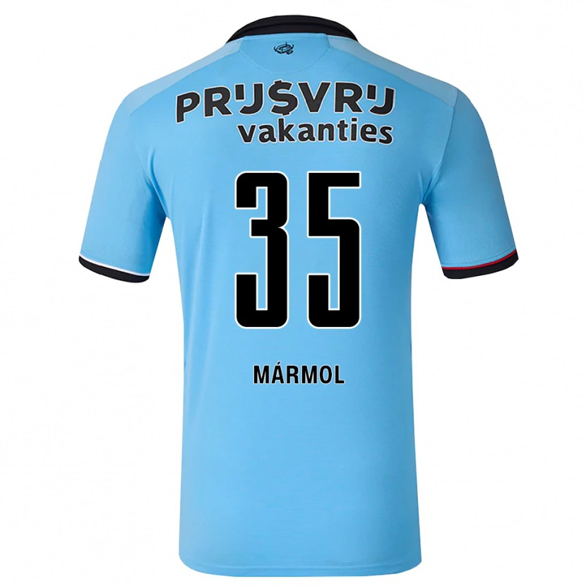 Danxen Børn Mika Mármol #35 Dybhimmelblå Sort Rød Udebane Spillertrøjer 2026/27 Trøje T-Shirt