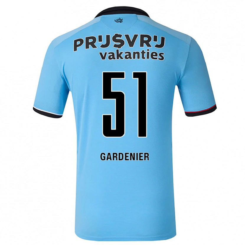 Danxen Børn Lucas Gardenier #51 Dybhimmelblå Sort Rød Udebane Spillertrøjer 2026/27 Trøje T-Shirt