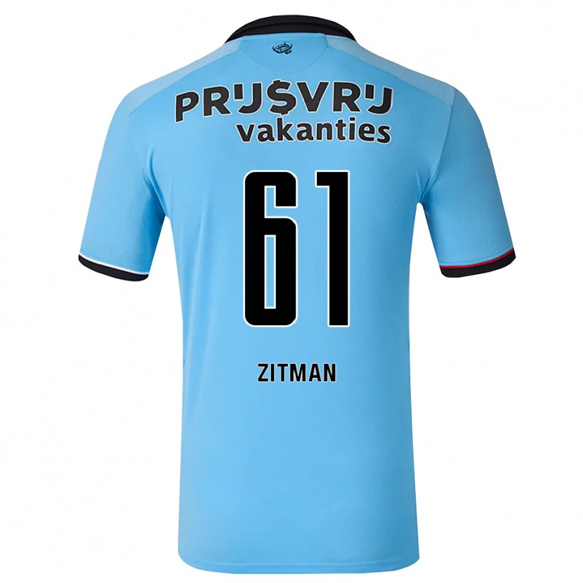 Danxen Børn Sven Zitman #61 Dybhimmelblå Sort Rød Udebane Spillertrøjer 2026/27 Trøje T-Shirt
