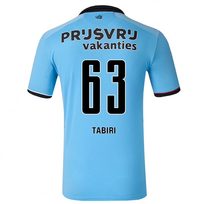 Danxen Børn Kwame Tabiri #63 Dybhimmelblå Sort Rød Udebane Spillertrøjer 2026/27 Trøje T-Shirt