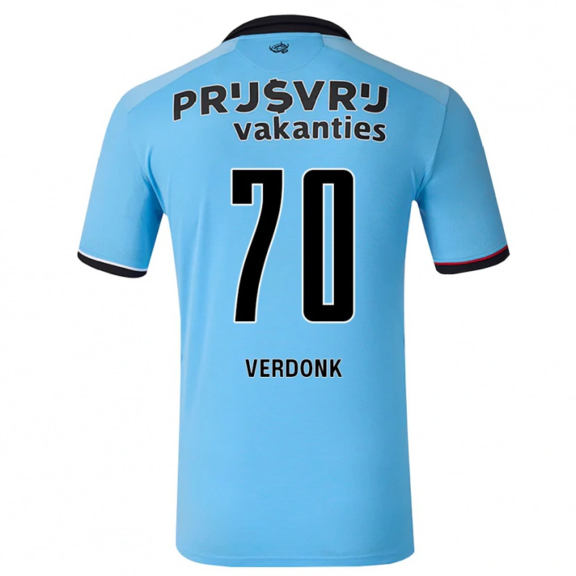 Danxen Børn Sem Verdonk #70 Dybhimmelblå Sort Rød Udebane Spillertrøjer 2026/27 Trøje T-Shirt