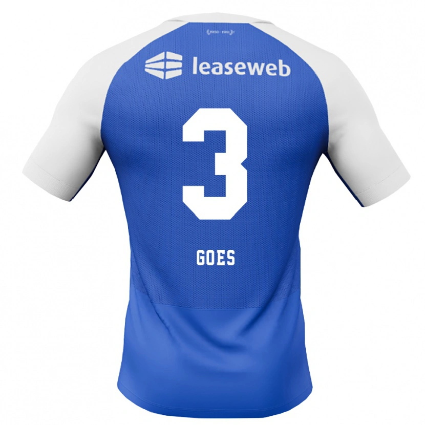 Danxen Børn Wouter Goes #3 Jægerblå Rød Hvid Udebane Spillertrøjer 2026/27 Trøje T-Shirt