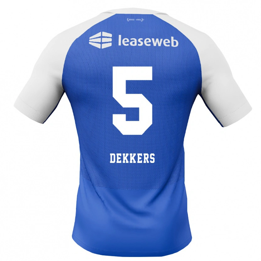 Danxen Børn Sem Dekkers #5 Jægerblå Rød Hvid Udebane Spillertrøjer 2026/27 Trøje T-Shirt