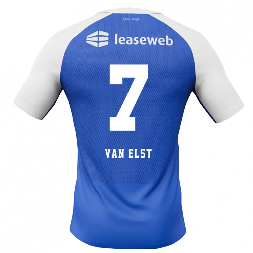 Danxen Børn Senna Van Elst #7 Jægerblå Rød Hvid Udebane Spillertrøjer 2026/27 Trøje T-Shirt