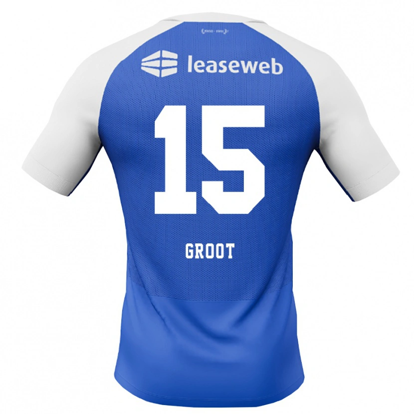 Danxen Børn Pleun Groot #15 Jægerblå Rød Hvid Udebane Spillertrøjer 2026/27 Trøje T-Shirt
