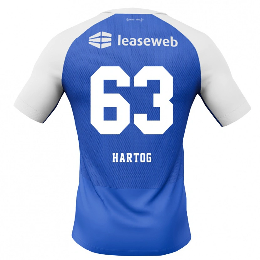 Danxen Børn Jasper Hartog #63 Jægerblå Rød Hvid Udebane Spillertrøjer 2026/27 Trøje T-Shirt