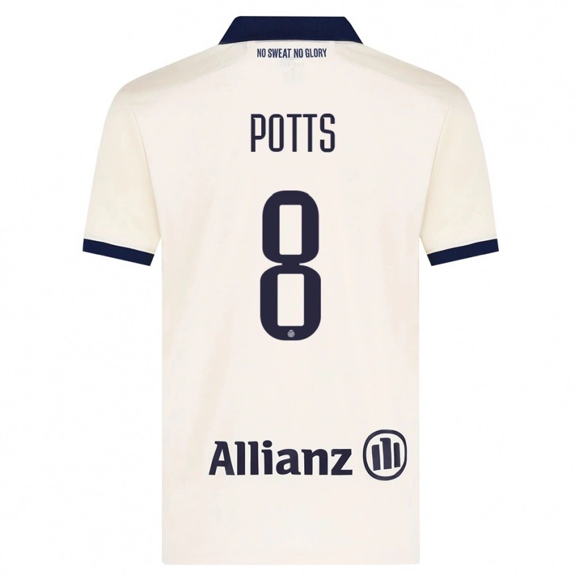 Danxen Børn Freddie Potts #8 Beige Sort Udebane Spillertrøjer 2026/27 Trøje T-Shirt