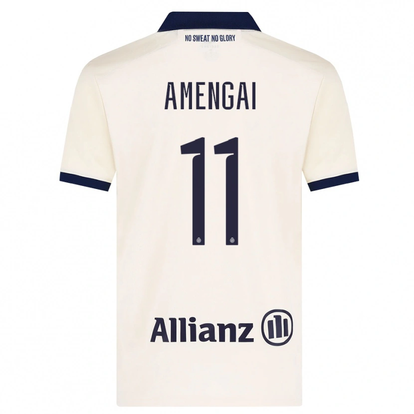 Danxen Børn Naïm Amengai #11 Beige Sort Udebane Spillertrøjer 2026/27 Trøje T-Shirt