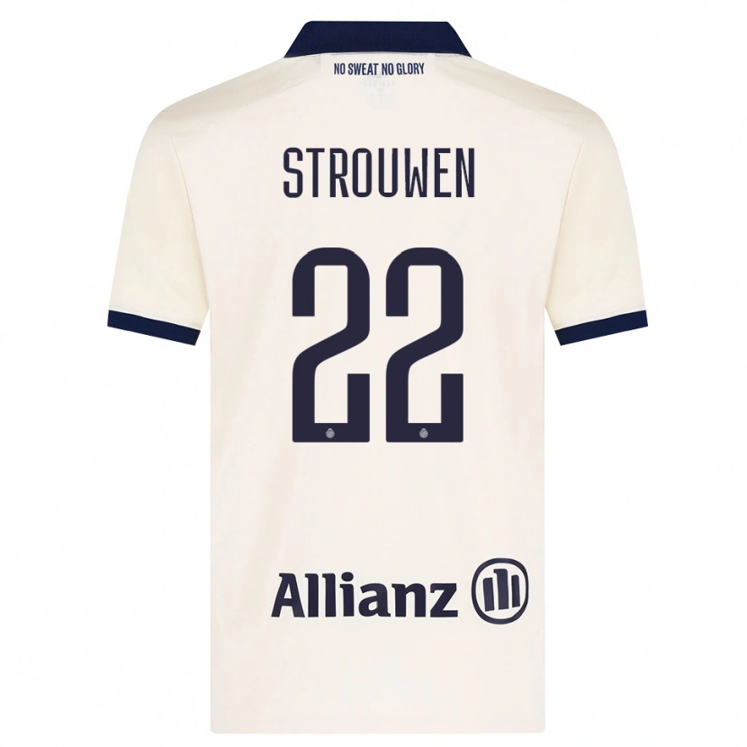 Danxen Børn Léni Strouwen #22 Beige Sort Udebane Spillertrøjer 2026/27 Trøje T-Shirt