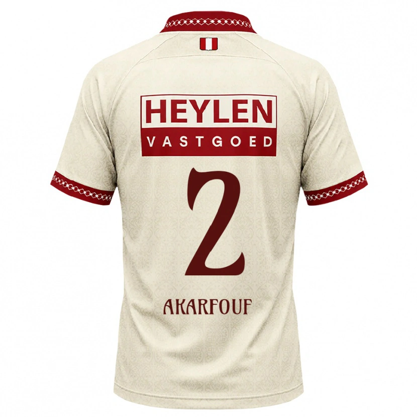 Danxen Børn Hamza Akarfouf #2 Beige Rød Udebane Spillertrøjer 2026/27 Trøje T-Shirt