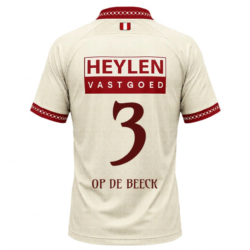 Danxen Børn Gregg Op De Beeck #3 Beige Rød Udebane Spillertrøjer 2026/27 Trøje T-Shirt