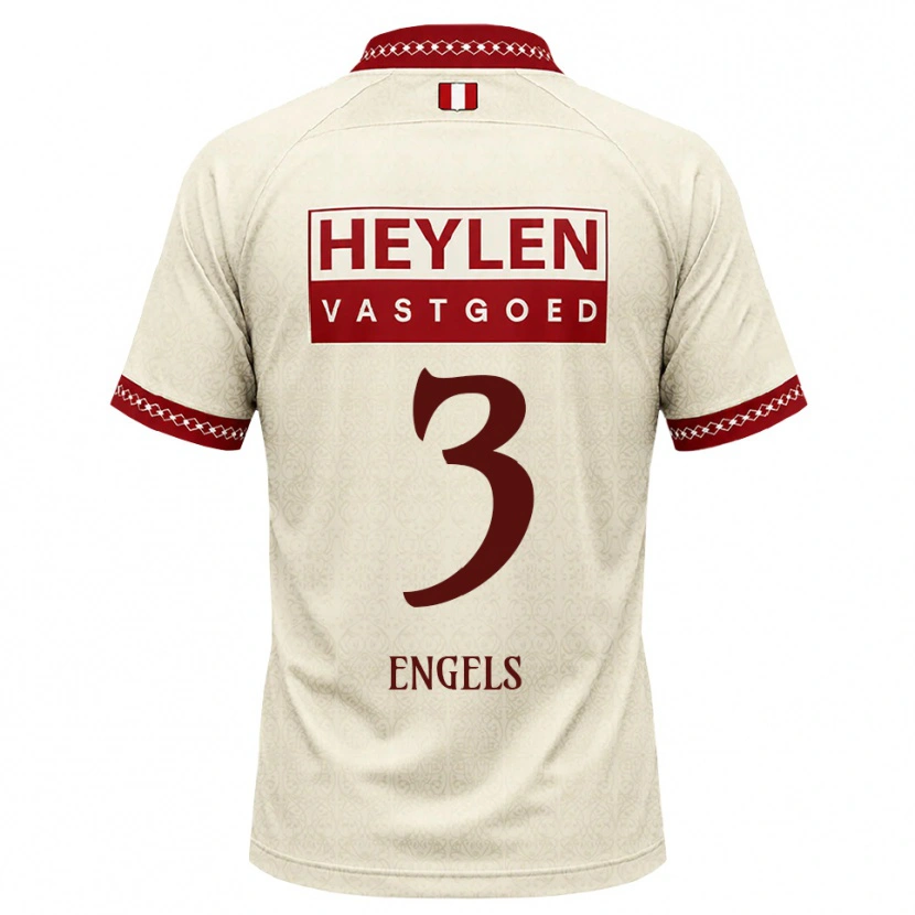 Danxen Børn Björn Engels #3 Beige Rød Udebane Spillertrøjer 2026/27 Trøje T-Shirt