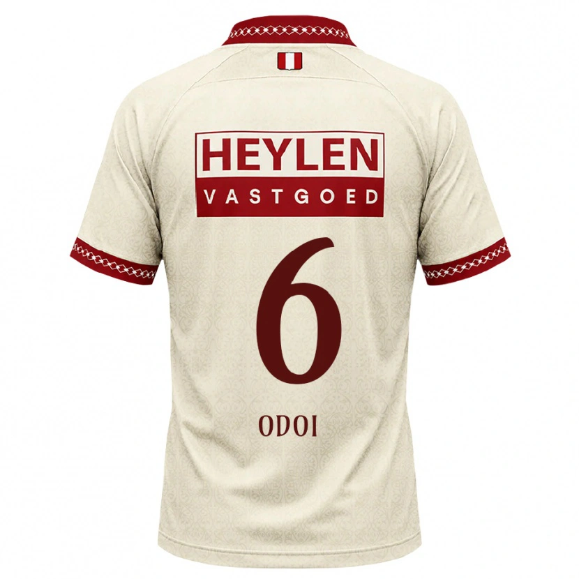 Danxen Børn Denis Odoi #6 Beige Rød Udebane Spillertrøjer 2026/27 Trøje T-Shirt