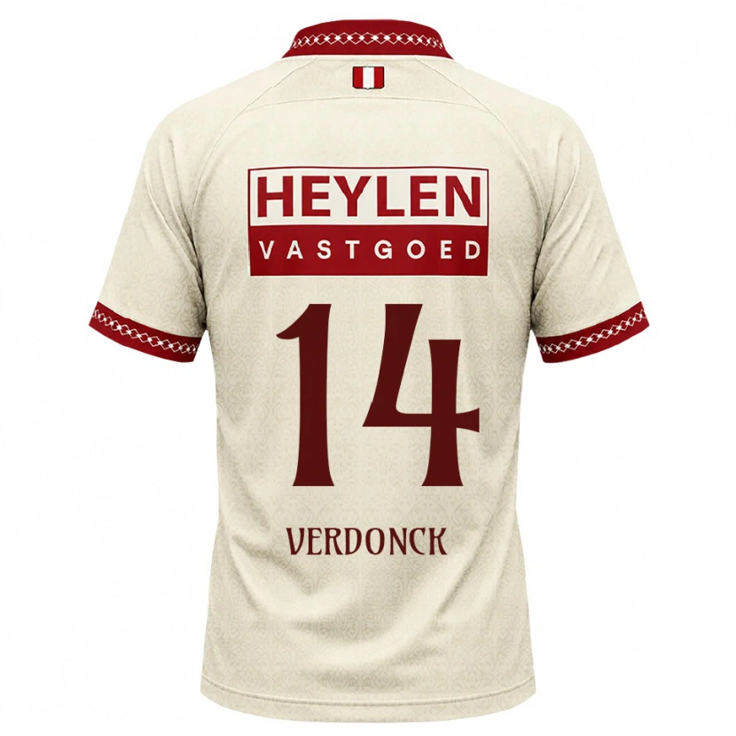 Danxen Børn Dries Verdonck #14 Beige Rød Udebane Spillertrøjer 2026/27 Trøje T-Shirt