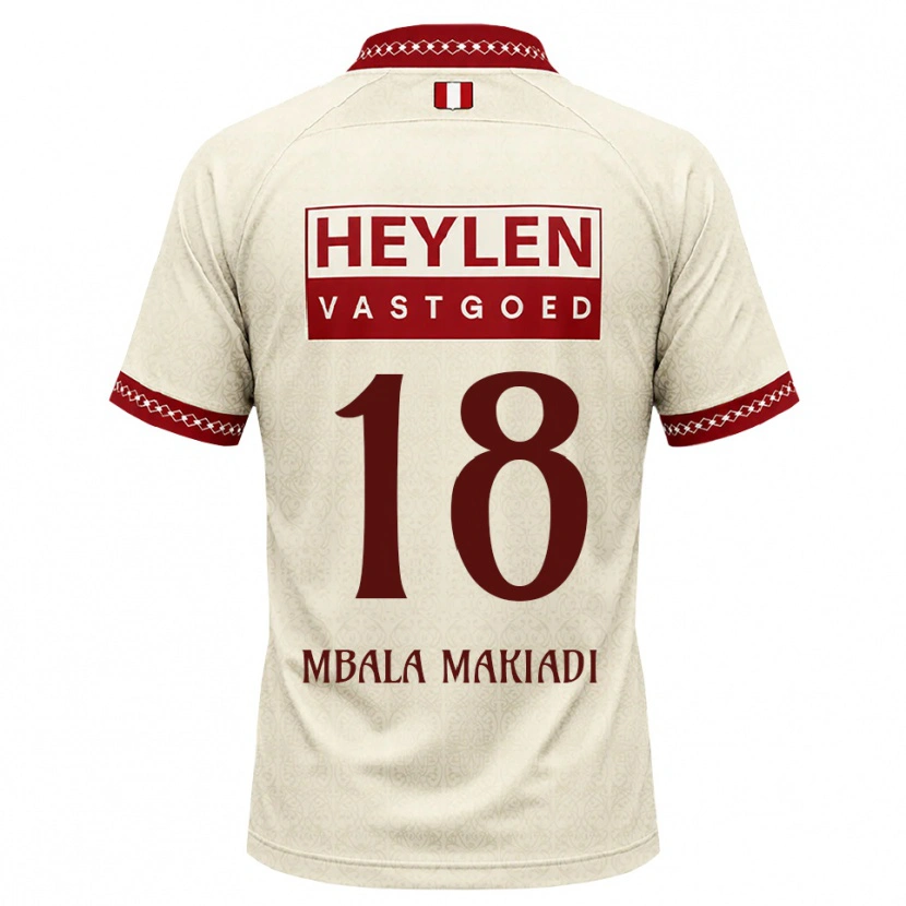 Danxen Børn Ravi Mbala #18 Beige Rød Udebane Spillertrøjer 2026/27 Trøje T-Shirt