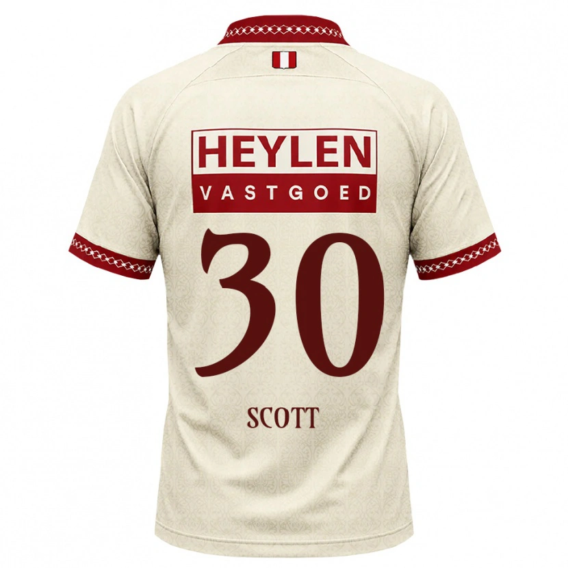 Danxen Børn Christopher Scott #30 Beige Rød Udebane Spillertrøjer 2026/27 Trøje T-Shirt