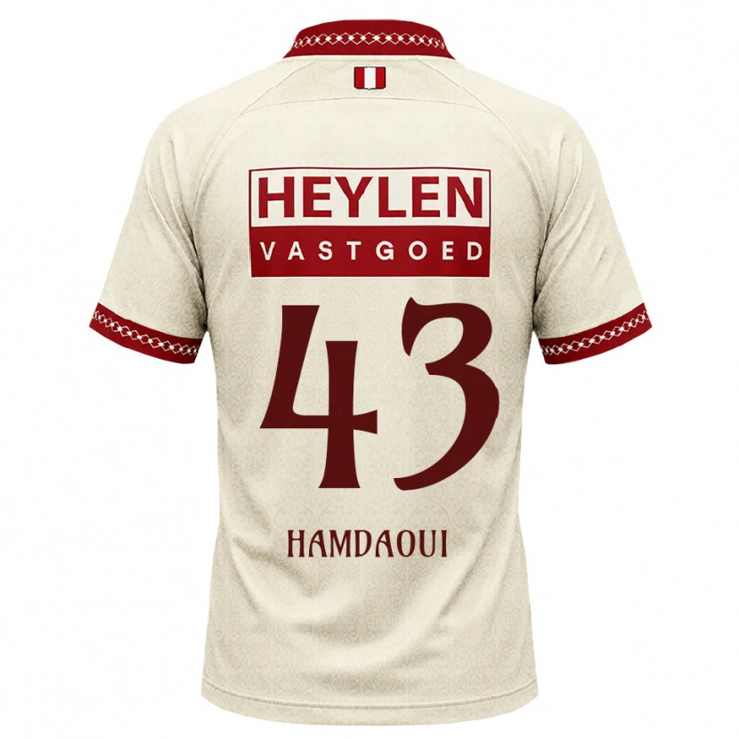 Danxen Børn Youssef Hamdaoui #43 Beige Rød Udebane Spillertrøjer 2026/27 Trøje T-Shirt