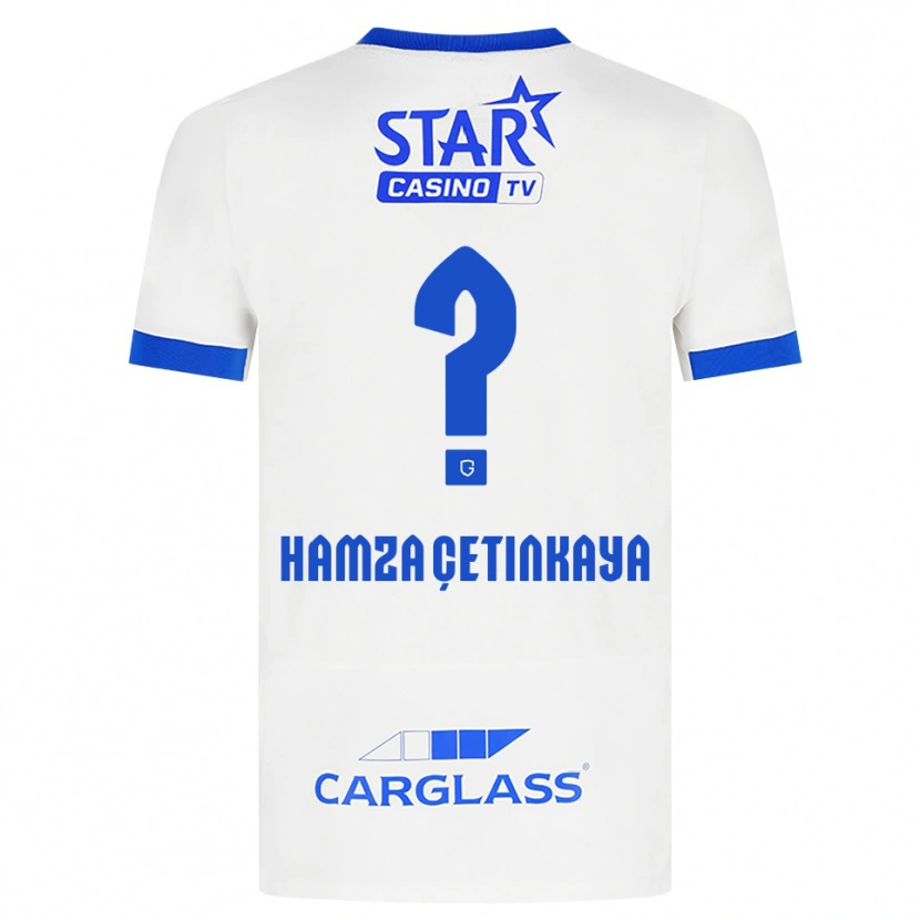 Danxen Børn Ayaz Hamza Çetinkaya #0 Hvid Blå Udebane Spillertrøjer 2026/27 Trøje T-Shirt