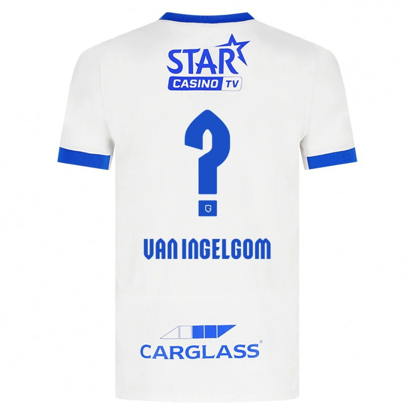 Danxen Børn Tijn Van Ingelgom #0 Hvid Blå Udebane Spillertrøjer 2026/27 Trøje T-Shirt