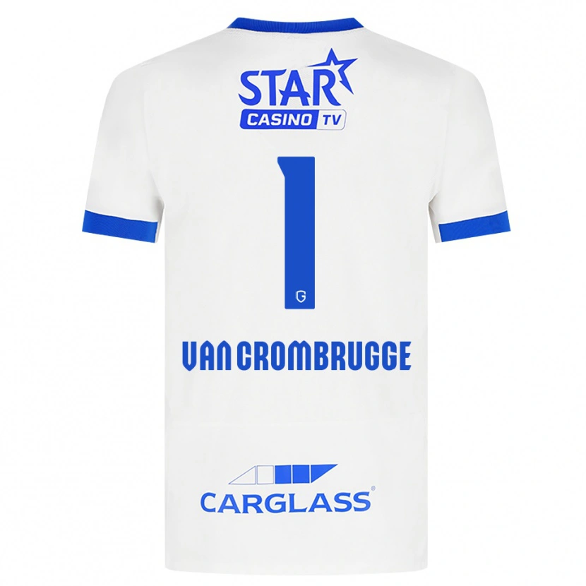 Danxen Børn Hendrik Van Crombrugge #1 Hvid Blå Udebane Spillertrøjer 2026/27 Trøje T-Shirt