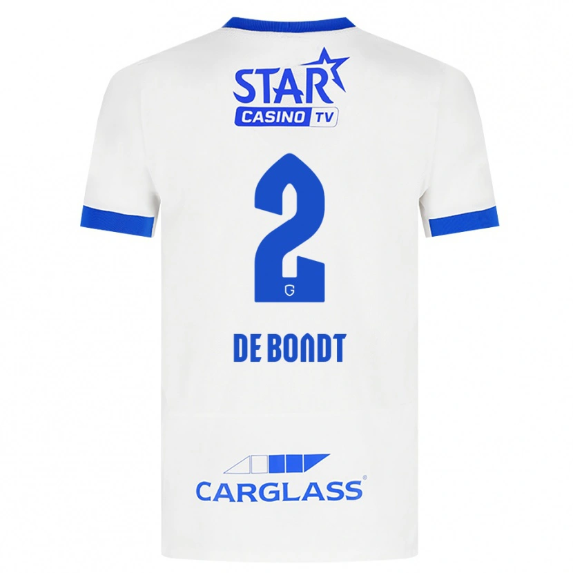 Danxen Børn Marith De Bondt #2 Hvid Blå Udebane Spillertrøjer 2026/27 Trøje T-Shirt