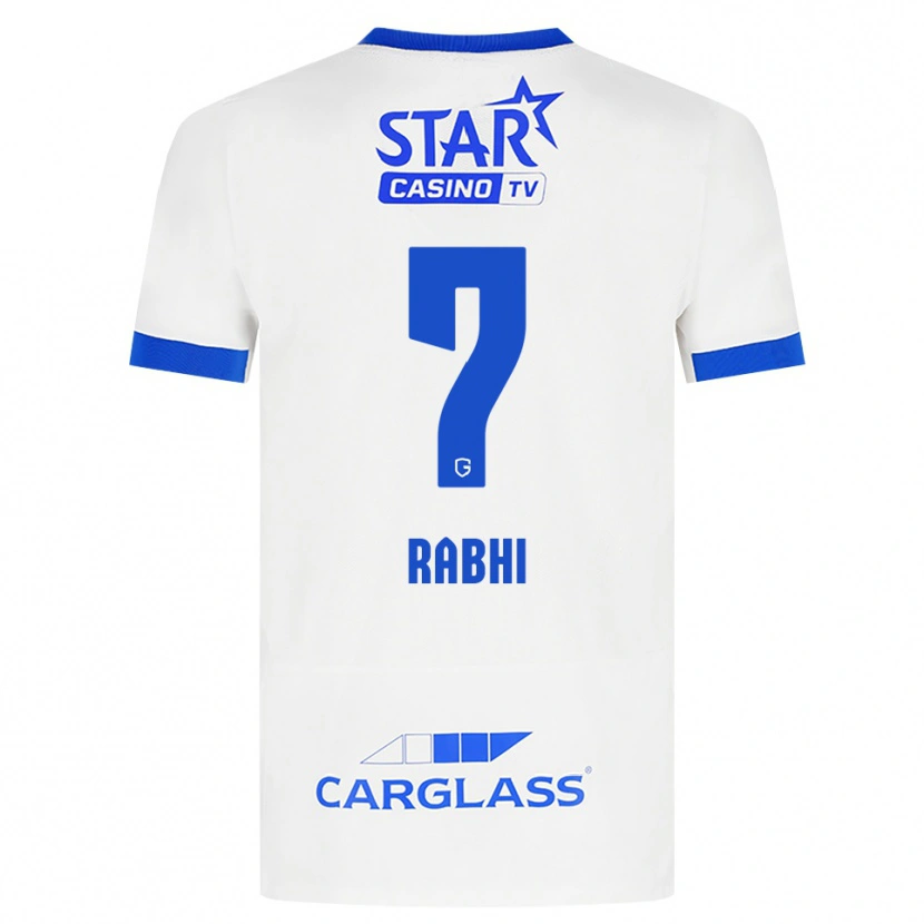 Danxen Børn Ayman Rabhi #7 Hvid Blå Udebane Spillertrøjer 2026/27 Trøje T-Shirt