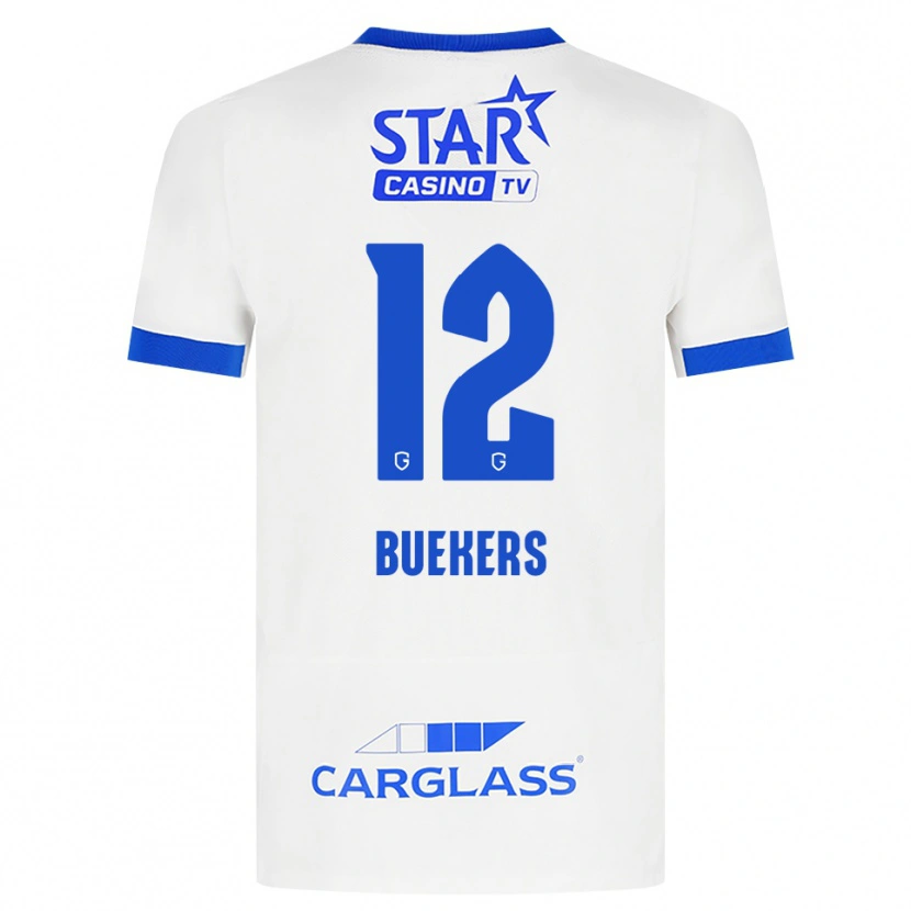 Danxen Børn Maxime Buekers #12 Hvid Blå Udebane Spillertrøjer 2026/27 Trøje T-Shirt