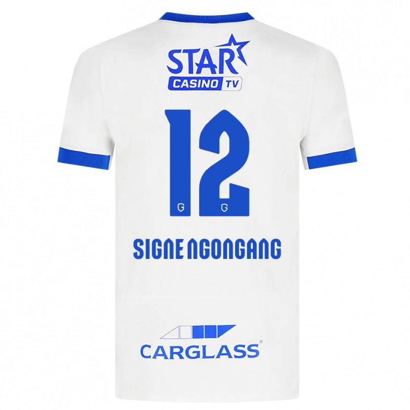 Danxen Børn Yannick Signe Ngongang #12 Hvid Blå Udebane Spillertrøjer 2026/27 Trøje T-Shirt