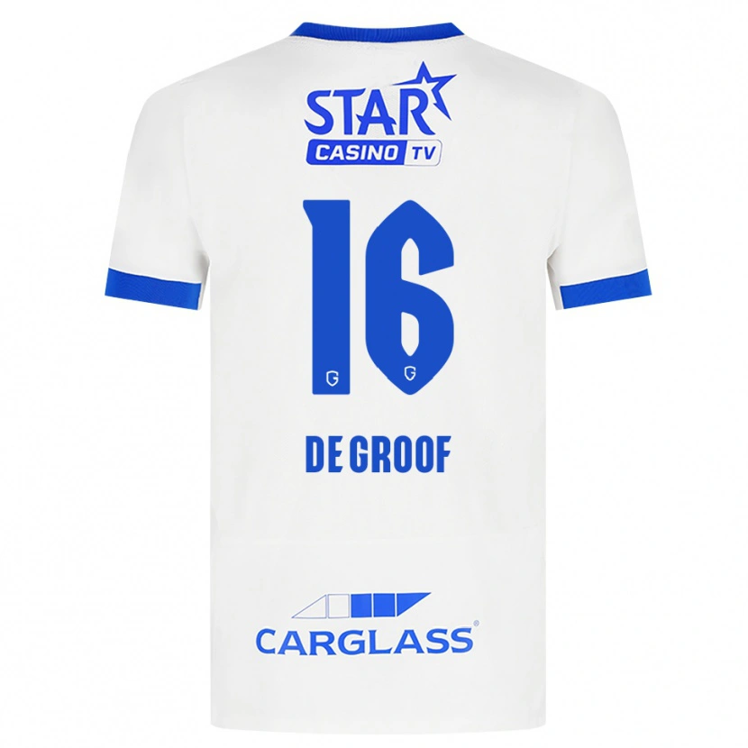 Danxen Børn Jens De Groof #16 Hvid Blå Udebane Spillertrøjer 2026/27 Trøje T-Shirt
