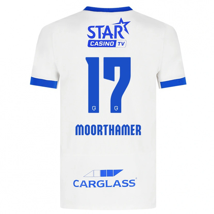 Danxen Børn Tinus Moorthamer #17 Hvid Blå Udebane Spillertrøjer 2026/27 Trøje T-Shirt
