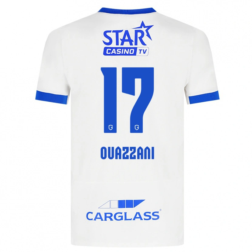 Danxen Børn Fady Ouazzani #17 Hvid Blå Udebane Spillertrøjer 2026/27 Trøje T-Shirt
